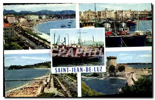 Moderne Karte Saint Jean de Luz La Plage Le port et la Maison de l'Infante Le port La plage