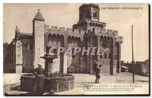 Cartes postales Royat les Bains L'Eglise et la Fontaine