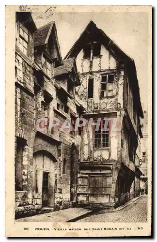 Cartes postales Rouen Vieille Maison Rue Saint Romain