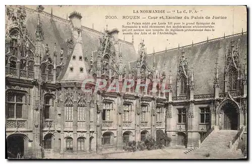 Ansichtskarte AK Rouen Cour et Escalier du Palais de Justice