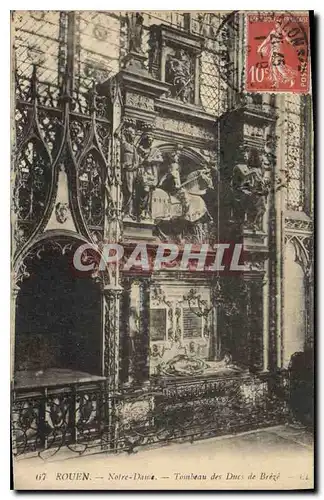 Cartes postales Rouen Notre Dame Tombeau des Dues de Breze