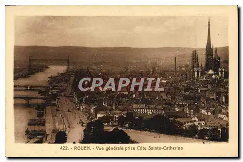 Ansichtskarte AK Rouen Vue generale prise Cote Sainte Catherine