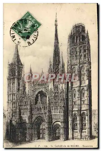 Ansichtskarte AK La Cathedrale de Rouen Ensemble