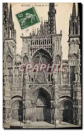 Cartes postales Rouen Facade de la Cathedrale