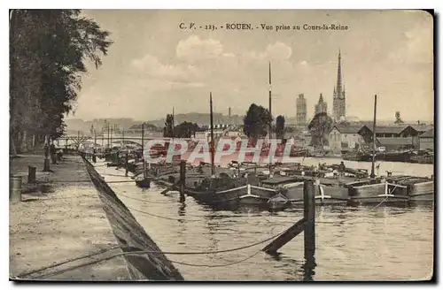 Cartes postales Rouen Vue prise au Cours la Reine Bateaux