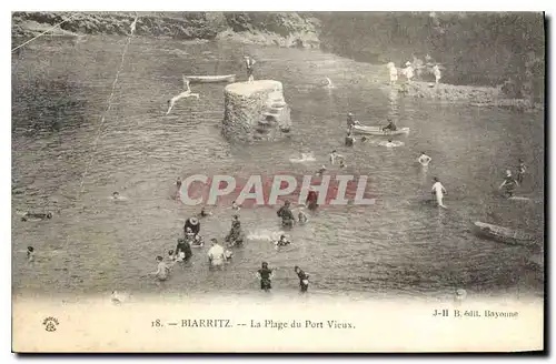 Ansichtskarte AK Biarritz La Plage du Port Vieux