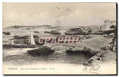 Cartes postales Biarritz Port des Pecheurs Phare