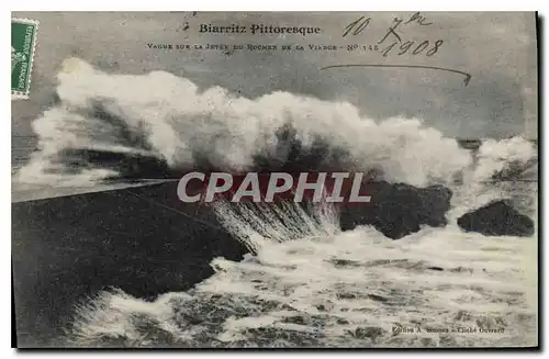 Cartes postales Biarritz Pittoresque Vague sur