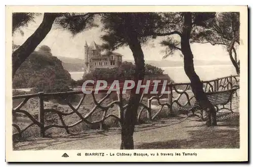 Cartes postales Biarritz Le Chateau Basque vu a travers les Tamaris