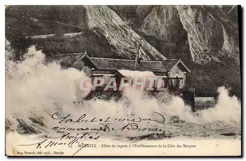 Ansichtskarte AK Biarritz Effets de vagues a l'Etablissement de la cote des Basques