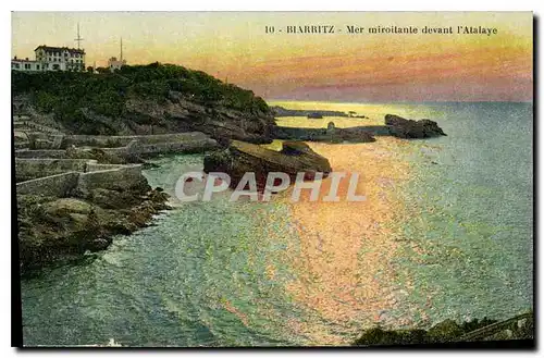 Ansichtskarte AK Biarritz Mer miritante devant l'Atalaye