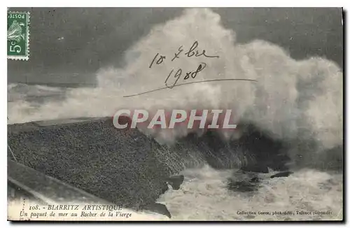 Ansichtskarte AK Biarritz Artistique Un paquet de mer au Rocher de la Vierge