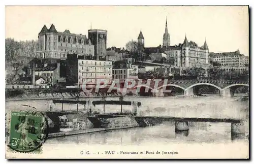 Cartes postales Pau Panorama et Pont de Jurancon Tramway Cheval