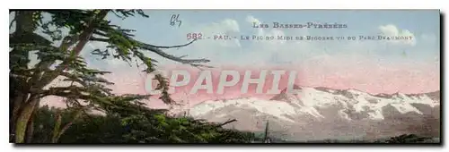 Cartes postales Pau Le Pic Midi de Bigorre vu du parc Beaumont