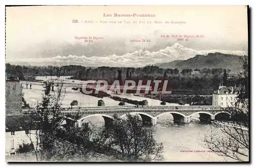 Cartes postales Pau Vue Sur Le lac et pic du midi de Bigorre