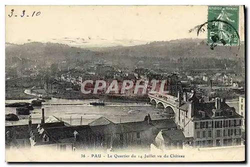 Cartes postales Pau Le Quartier du 14 Juillet vu du Chateau