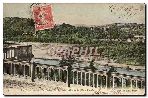 Cartes postales Pau Vue sur des Pyrenees prise de la Place Royale