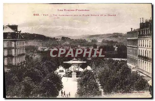 Cartes postales Pau Vue Plongeante sur la Place Royale et le Chaine