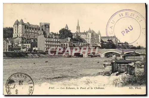 Cartes postales Pau Les Eclusees le Pont et le Chateau