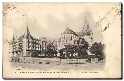 Cartes postales Pau Hotel Ganion Eglise de Saint Martin