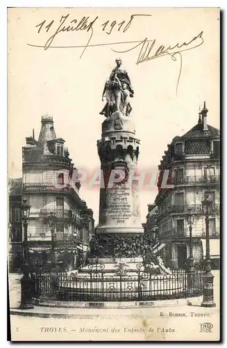 Cartes postales Troyes Monument des Enfants de l'Aube