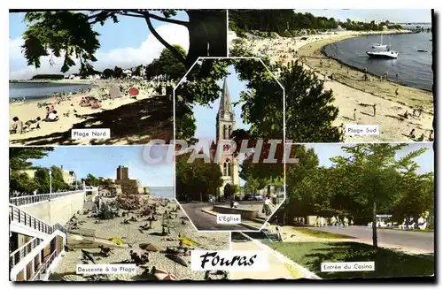 Cartes postales moderne Fouras Plage Nord Plage Sud Descente a la plage Entree du casino