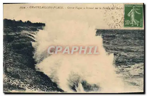 Ansichtskarte AK Chatelaillon Plage Grosse Vague brisant sur la Falaise