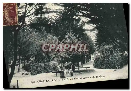Cartes postales Chatelaillon Entree du Parc et Avenue de la Gare