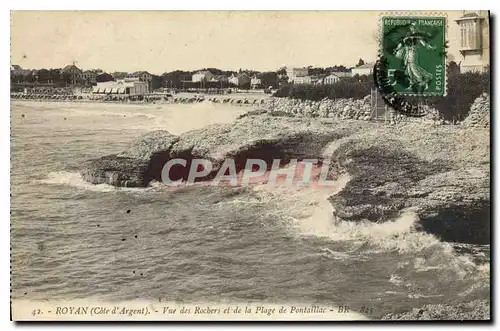 Cartes postales Royan Cote d'Argent Vue des Rochers et de la Plage de Pontaillac