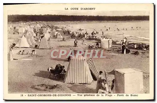 Cartes postales La Cote d'Argent Saint Geroges de Didonne Vue generale de la plage Foret de Suzac