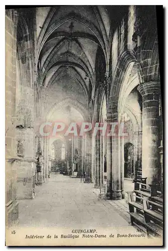 Ansichtskarte AK Guingamp Interieur de la Basilique Notre Dame de Bons Secours