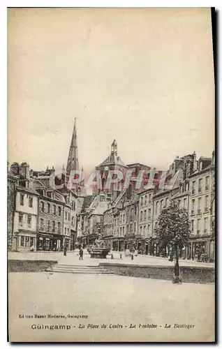 Ansichtskarte AK Guingamp La Place du Centre La Fontaine La Basilique