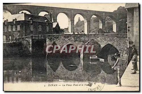 Ansichtskarte AK Dinan Le Vieux Pont et le Viaduc Enfants