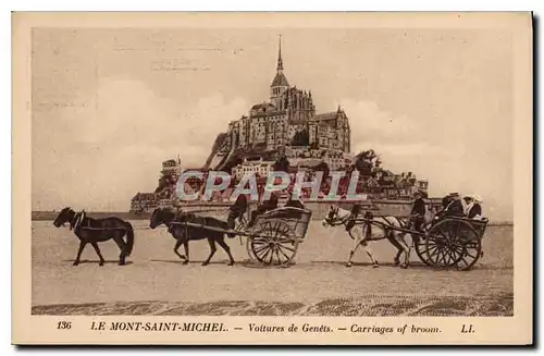 Cartes postales Le Mont Saint Michel Voitures de Genets