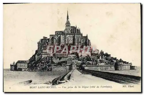 Ansichtskarte AK Mont Saint Michel Vue prise de la Digue Cote de l'arrivee