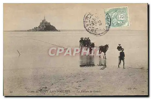 Cartes postales Greves du Mont Saint Michel La voiture de Genets