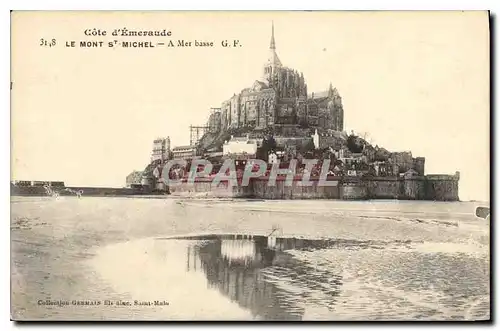 Cartes postales Le Mont St Michel A Mer basse