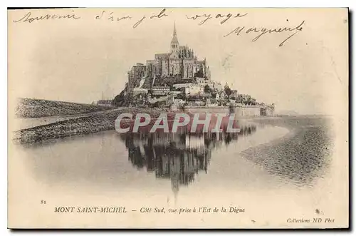 Ansichtskarte AK Mont Saint Michel Cote Sur vue prise a l'Est de la Digue