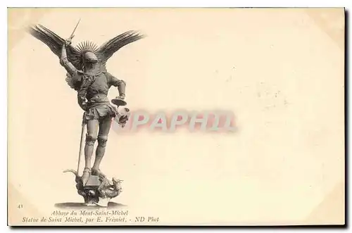 Cartes postales Abbaye du Mont Saint Michel Statue de Saint Michel