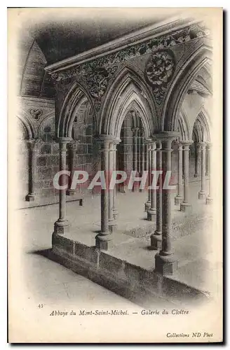 Cartes postales Abbaye du Mont Saint Michel Galerie du Cloitre