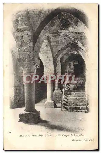 Ansichtskarte AK Abbaye du Mont Saint Michel La Crypte de l'Aquilon