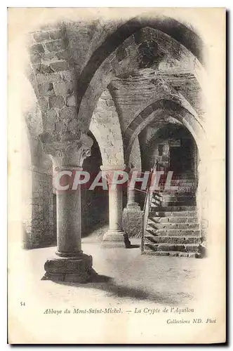 Cartes postales Abbaye du Mont Saint Michel La Crypte de l'Aquilon