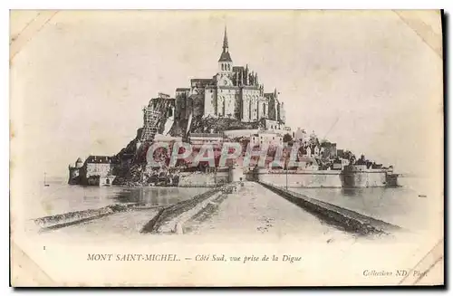 Cartes postales Mont Saint Michel Cote Sud vue pris de la Digue