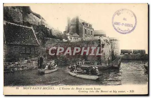 Cartes postales Mont Saint Michel L'Entree du Mont a maree haute