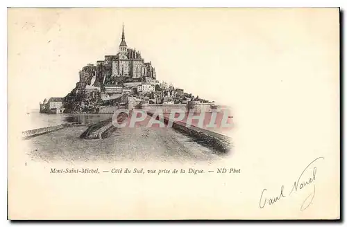 Cartes postales Mont Saint Michel Cote du Sud vue prise de la Digue Moutons Carte 1900