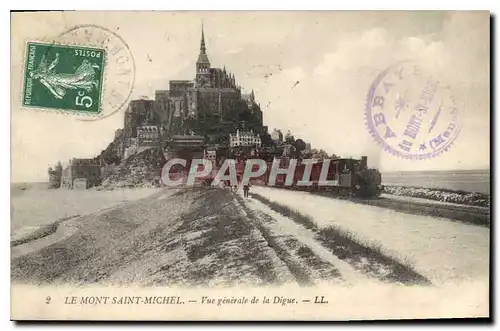 Cartes postales Le Mont Saint Michel Vue generale de la Digue Train