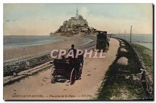 Cartes postales Mont Saint Michel Vue prise de la Digue automobile