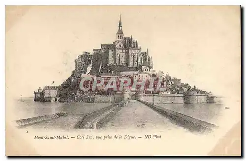 Cartes postales Mont Saint Michel Cote Sud vue prise de la Digue