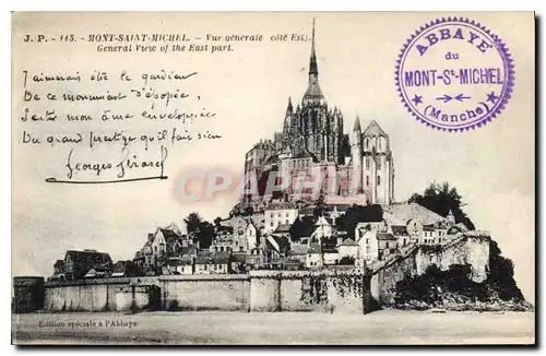 Ansichtskarte AK Mont Saint Michel Vue generale cote Est