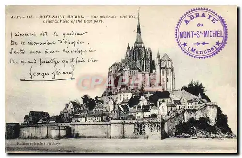 Cartes postales Mont Saint Michel Vue generale cote Est